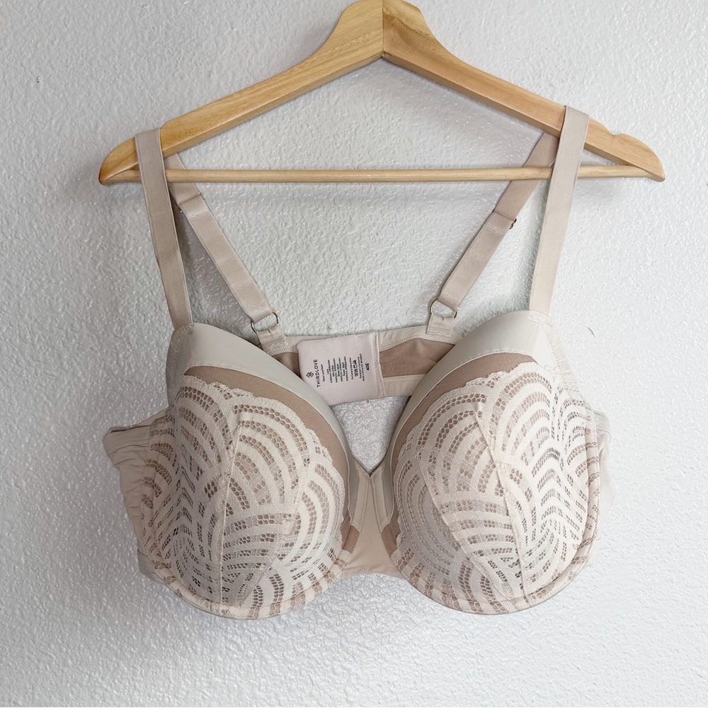 ThirdLove Beige Deco Lace Demi Bra Women’s Size 40E